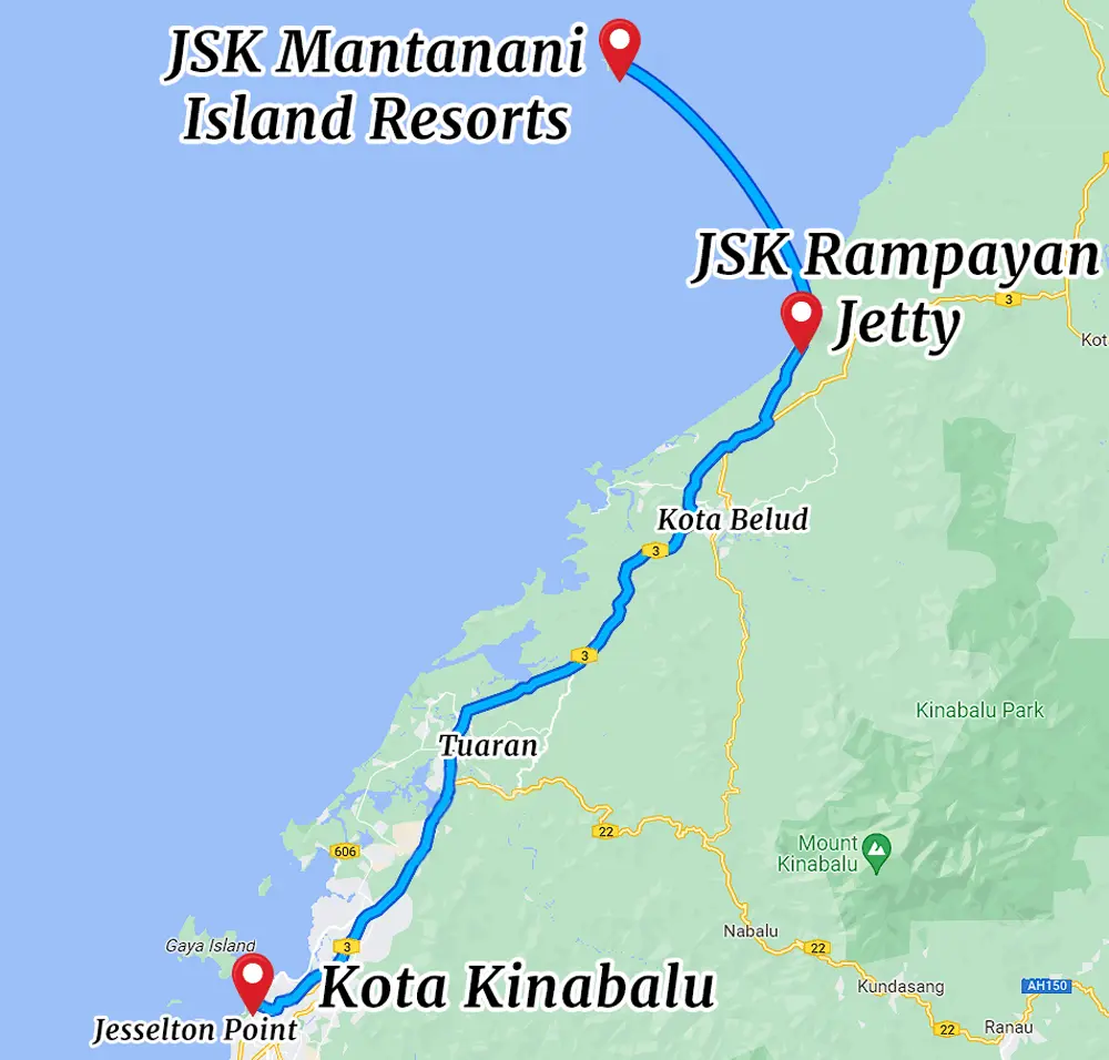 map to rampayan jetty & mantanani island